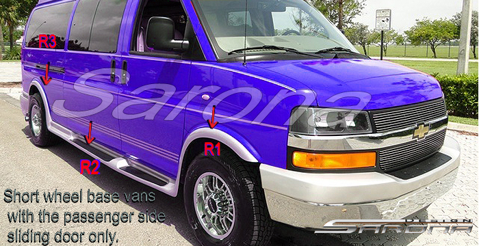 Custom Chevy Express Van  Short Wheel Base Running Boards (2003 - 2024) - $1350.00 (Part #CH-013-SB)